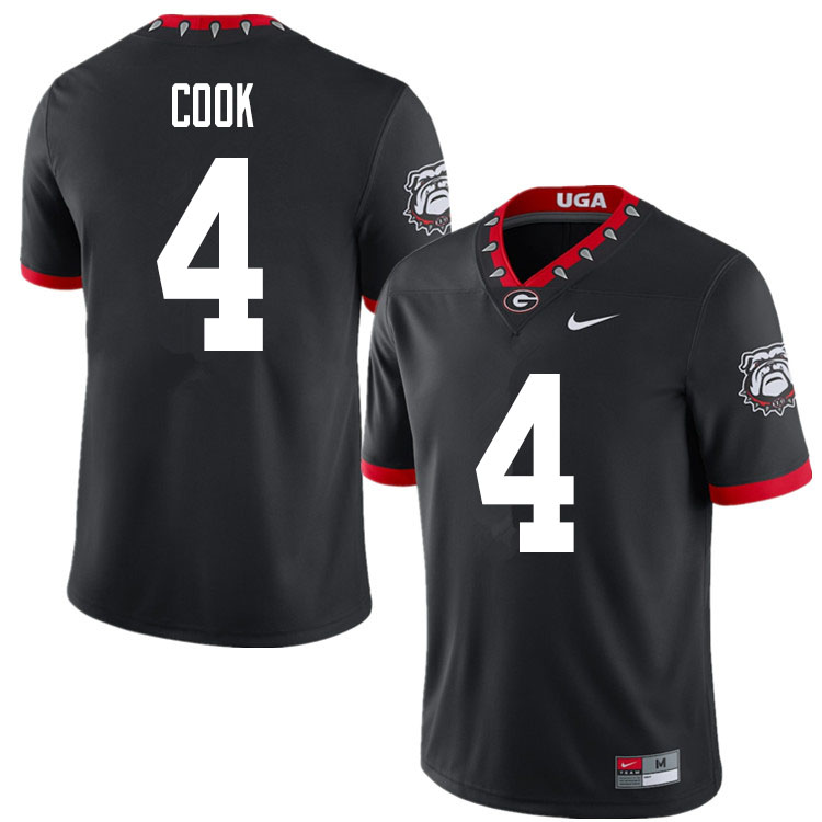 Youth #4 James Cook Georgia Bulldogs College Football Jerseys Sale-Black